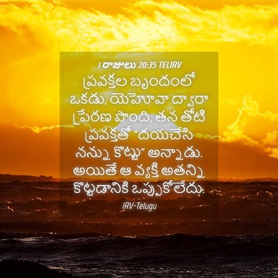 Picture 04 - 1 రాజులు 20:35 TELIRV - ప్రవక్తల బృందంలో - Bible Verse Picture