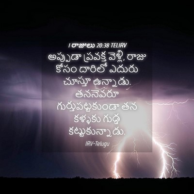 Picture 04 - 1 రాజులు 20:38 TELIRV - అప్పుడా ప్రవక్త - Bible Verse Picture