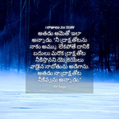 Picture 04 - 1 రాజులు 21:6 TELIRV - అతడు ఆమెతో ఇలా - Bible Verse Picture