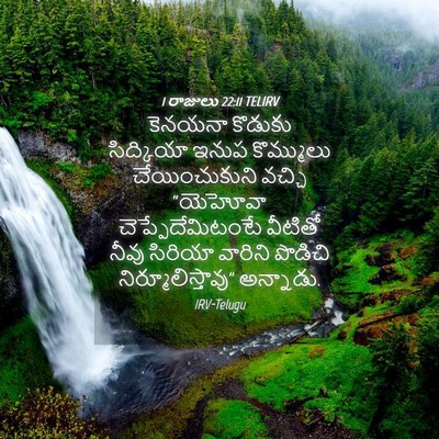 Picture 04 - 1 రాజులు 22:11 TELIRV - కెనయనా కొడుకు - Bible Verse Picture