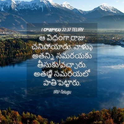 Picture 04 - 1 రాజులు 22:37 TELIRV - ఆ విధంగా రాజు - Bible Verse Picture