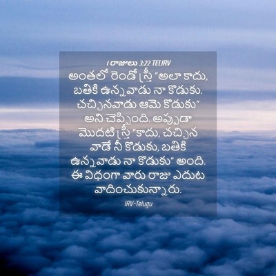 Picture 04 - 1 రాజులు 3:22 TELIRV - అంతలో రెండో - Bible Verse Picture