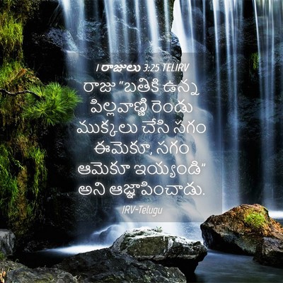 Picture 04 - 1 రాజులు 3:25 TELIRV - రాజు “బతికి ఉన్న - Bible Verse Picture