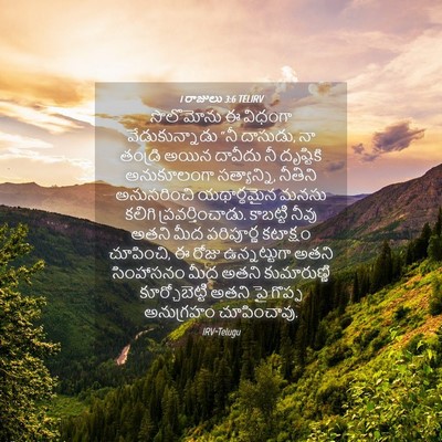 Picture 04 - 1 రాజులు 3:6 TELIRV - సొలొమోను ఈ విధంగా - Bible Verse Picture
