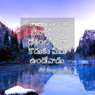 Picture 04 - 1 రాజులు 4:18 TELIRV - బెన్యామీను దేశంలో - Bible Verse Picture