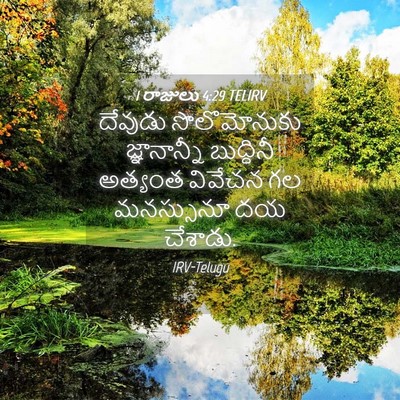 Picture 04 - 1 రాజులు 4:29 TELIRV - దేవుడు సొలొమోనుకు - Bible Verse Picture