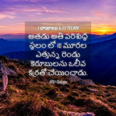 Picture 04 - 1 రాజులు 6:23 TELIRV - అతడు అతి పరిశుద్ధ - Bible Verse Picture