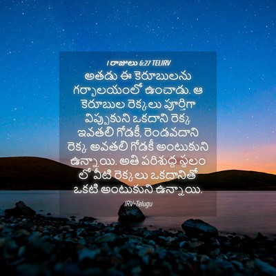 Picture 04 - 1 రాజులు 6:27 TELIRV - అతడు ఈ కెరూబులను - Bible Verse Picture