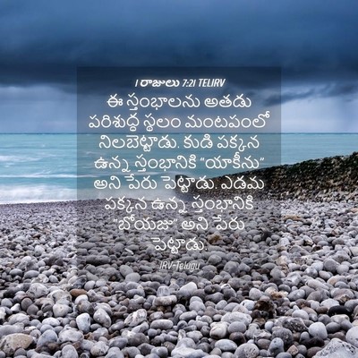 Picture 04 - 1 రాజులు 7:21 TELIRV - ఈ స్తంభాలను అతడు - Bible Verse Picture