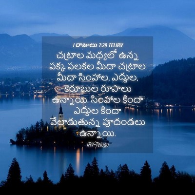 Picture 04 - 1 రాజులు 7:29 TELIRV - చట్రాల మధ్యలో - Bible Verse Picture
