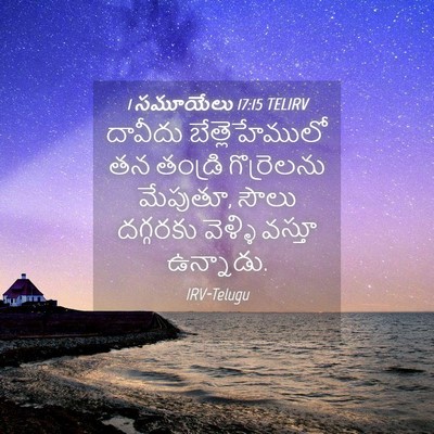 Picture 04 - 1 సమూయేలు 17:15 TELIRV - దావీదు - Bible Verse Picture