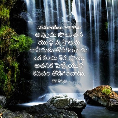 Picture 04 - 1 సమూయేలు 17:38 TELIRV - అప్పుడు సౌలు తన - Bible Verse Picture