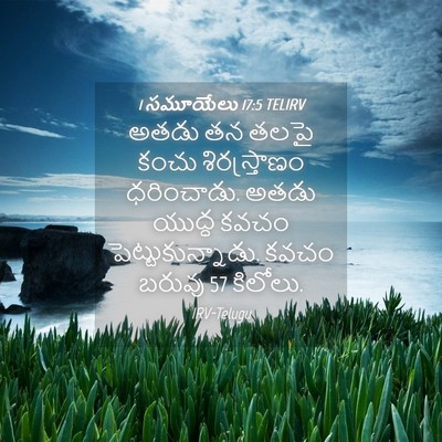 Picture 04 - 1 సమూయేలు 17:5 TELIRV - అతడు తన తలపై కంచు - Bible Verse Picture