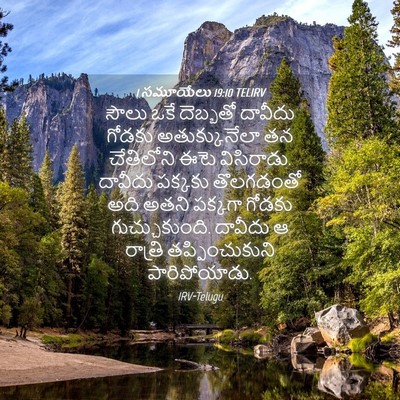 Picture 04 - 1 సమూయేలు 19:10 TELIRV - సౌలు ఒకే దెబ్బతో - Bible Verse Picture