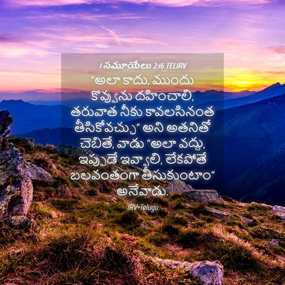 Picture 04 - 1 సమూయేలు 2:16 TELIRV - “అలా కాదు, ముందు - Bible Verse Picture