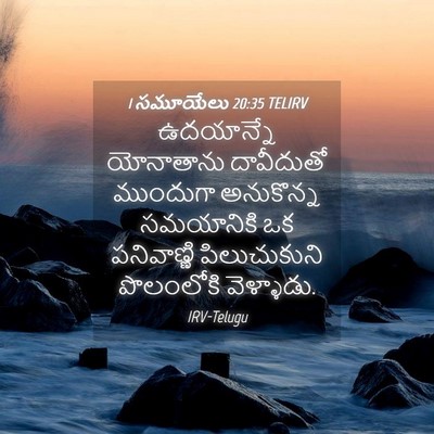 Picture 04 - 1 సమూయేలు 20:35 TELIRV - ఉదయాన్నే యోనాతాను - Bible Verse Picture