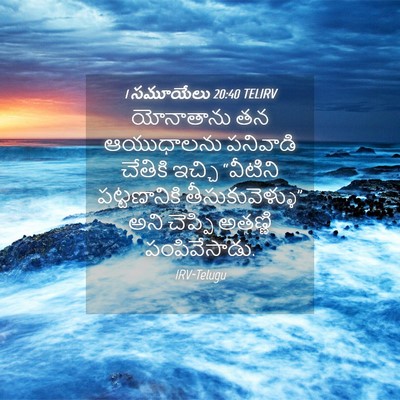 Picture 04 - 1 సమూయేలు 20:40 TELIRV - యోనాతాను తన - Bible Verse Picture