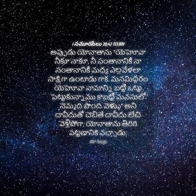 Picture 04 - 1 సమూయేలు 20:42 TELIRV - అప్పుడు యోనాతాను - Bible Verse Picture