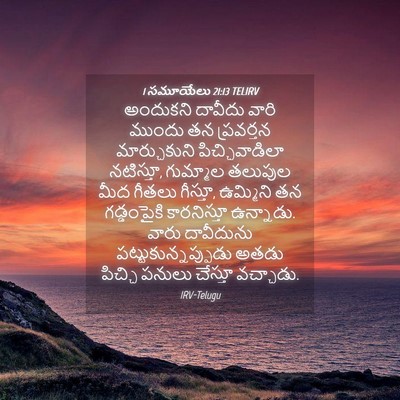 Picture 04 - 1 సమూయేలు 21:13 TELIRV - అందుకని దావీదు - Bible Verse Picture