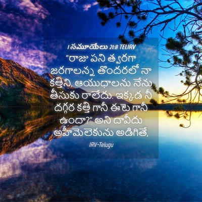 Picture 04 - 1 సమూయేలు 21:8 TELIRV - “రాజు పని త్వరగా - Bible Verse Picture