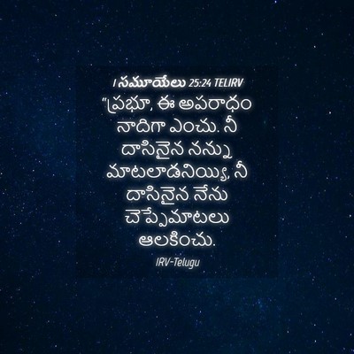 Picture 04 - 1 సమూయేలు 25:24 TELIRV - “ప్రభూ, ఈ అపరాధం - Bible Verse Picture