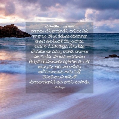 Picture 04 - 1 సమూయేలు 25:39 TELIRV - నాబాలు చనిపోయాడని - Bible Verse Picture