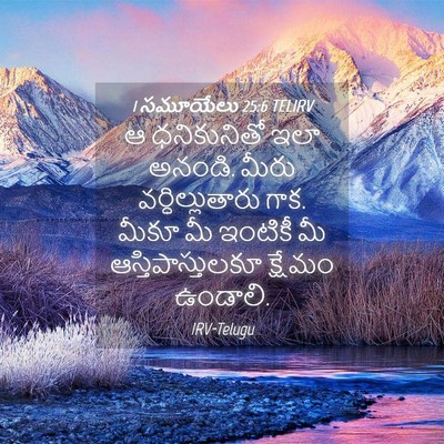 Picture 04 - 1 సమూయేలు 25:6 TELIRV - ఆ ధనికునితో ఇలా - Bible Verse Picture