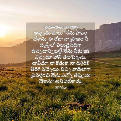 Picture 04 - 1 సమూయేలు 26:21 TELIRV - అప్పుడు సౌలు - Bible Verse Picture