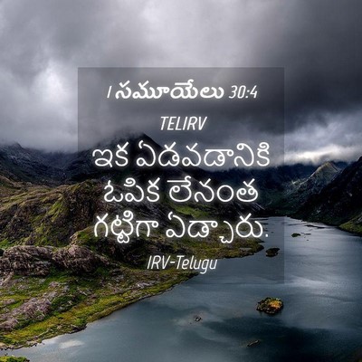 Picture 04 - 1 సమూయేలు 30:4 TELIRV - ఇక ఏడవడానికి ఓపిక - Bible Verse Picture