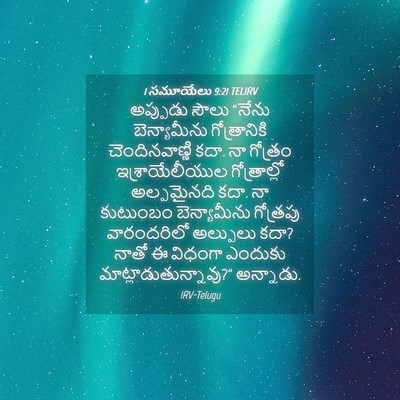 Picture 04 - 1 సమూయేలు 9:21 TELIRV - అప్పుడు సౌలు - Bible Verse Picture