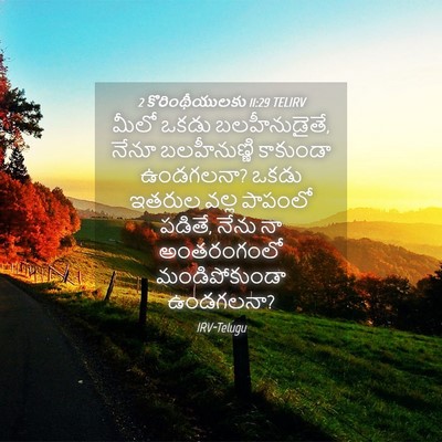 Picture 04 - 2 కొరింథీయులకు 11:29 TELIRV - మీలో ఒకడు - Bible Verse Picture