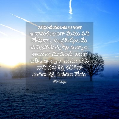Picture 04 - 2 కొరింథీయులకు 6:9 TELIRV - అనామకులంగా మేము - Bible Verse Picture