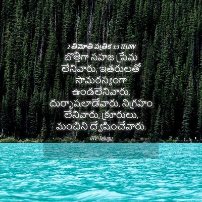Picture 04 - 2 తిమోతి పత్రిక 3:3 TELIRV - బొత్తిగా సహజ - Bible Verse Picture