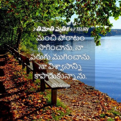 Picture 04 - 2 తిమోతి పత్రిక 4:7 TELIRV - మంచి పోరాటం - Bible Verse Picture