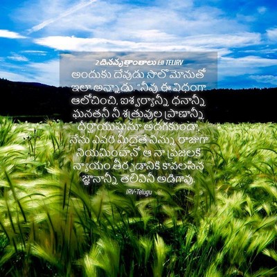 Picture 04 - 2 దినవృత్తాంతాలు 1:11 TELIRV - అందుకు దేవుడు - Bible Verse Picture