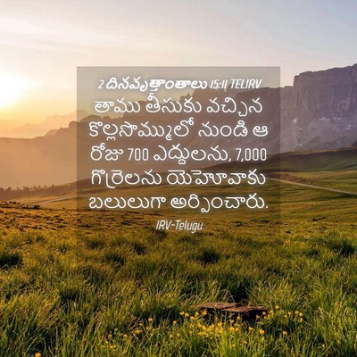 Picture 04 - 2 దినవృత్తాంతాలు 15:11 TELIRV - తాము తీసుకు - Bible Verse Picture