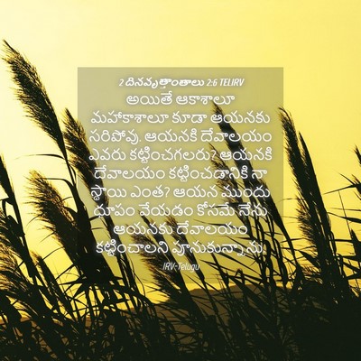 Picture 04 - 2 దినవృత్తాంతాలు 2:6 TELIRV - అయితే ఆకాశాలూ - Bible Verse Picture