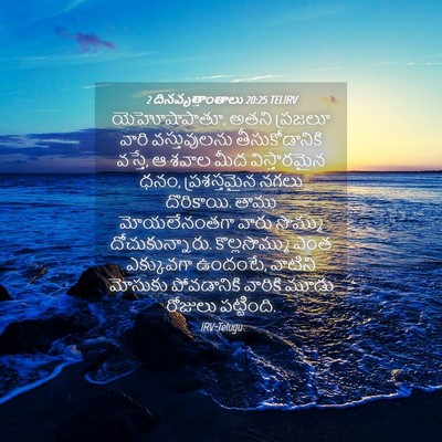 Picture 04 - 2 దినవృత్తాంతాలు 20:25 TELIRV - యెహోషాపాతూ, అతని - Bible Verse Picture