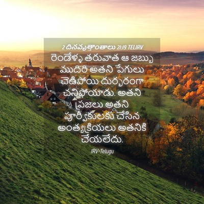 Picture 04 - 2 దినవృత్తాంతాలు 21:19 TELIRV - రెండేళ్ళ తరువాత ఆ - Bible Verse Picture