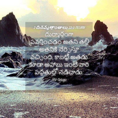Picture 04 - 2 దినవృత్తాంతాలు 22:3 TELIRV - దుర్మార్గంగా - Bible Verse Picture