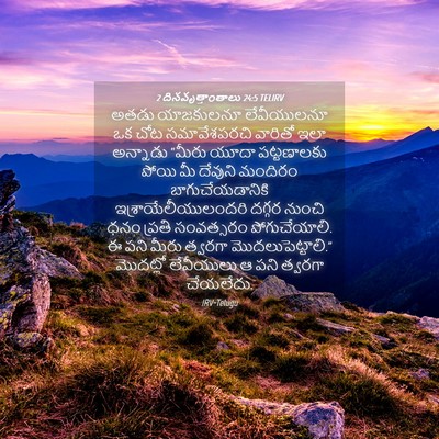 Picture 04 - 2 దినవృత్తాంతాలు 24:5 TELIRV - అతడు యాజకులనూ - Bible Verse Picture