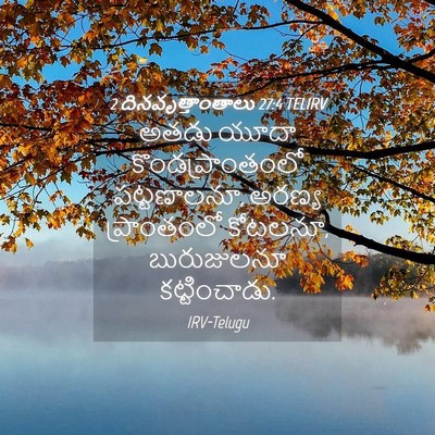 Picture 04 - 2 దినవృత్తాంతాలు 27:4 TELIRV - అతడు యూదా - Bible Verse Picture