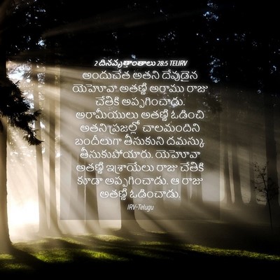 Picture 04 - 2 దినవృత్తాంతాలు 28:5 TELIRV - అందుచేత అతని - Bible Verse Picture