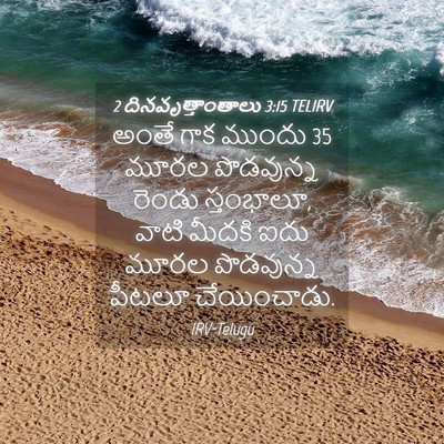 Picture 04 - 2 దినవృత్తాంతాలు 3:15 TELIRV - అంతే గాక ముందు 35 - Bible Verse Picture
