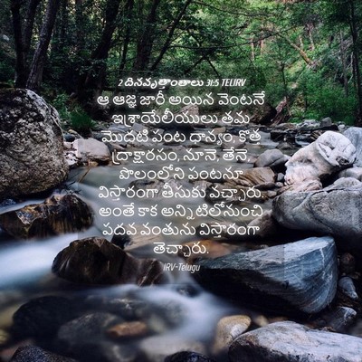 Picture 04 - 2 దినవృత్తాంతాలు 31:5 TELIRV - ఆ ఆజ్ఞ జారీ అయిన - Bible Verse Picture