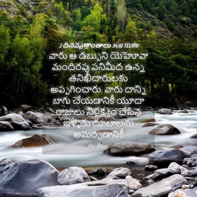 Picture 04 - 2 దినవృత్తాంతాలు 34:10 TELIRV - వారు ఆ డబ్బుని - Bible Verse Picture