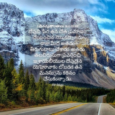 Picture 04 - 2 దినవృత్తాంతాలు 36:13 TELIRV - దేవుని పేర తన చేత - Bible Verse Picture