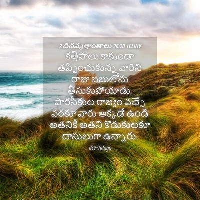 Picture 04 - 2 దినవృత్తాంతాలు 36:20 TELIRV - కత్తిపాలు కాకుండా - Bible Verse Picture