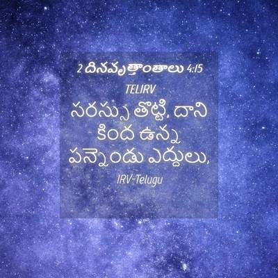 Picture 04 - 2 దినవృత్తాంతాలు 4:15 TELIRV - సరస్సు తొట్టి, - Bible Verse Picture