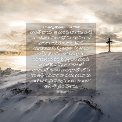 Picture 04 - 2 దినవృత్తాంతాలు 5:13 TELIRV - వారితో బాటు 120 మంది - Bible Verse Picture